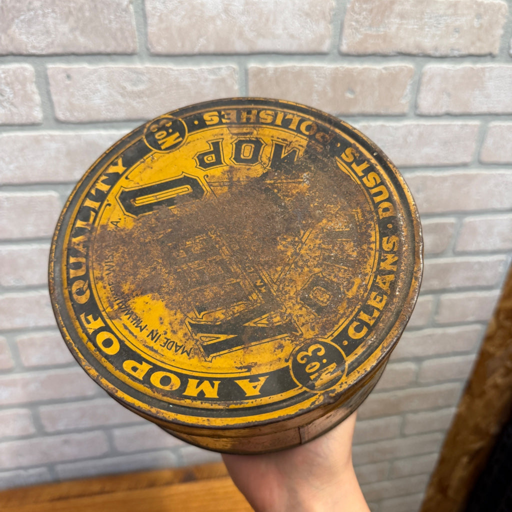 Old Advertising Tin Kleen-O Floor Mops 1900s Kitchen Laundry Room Decor