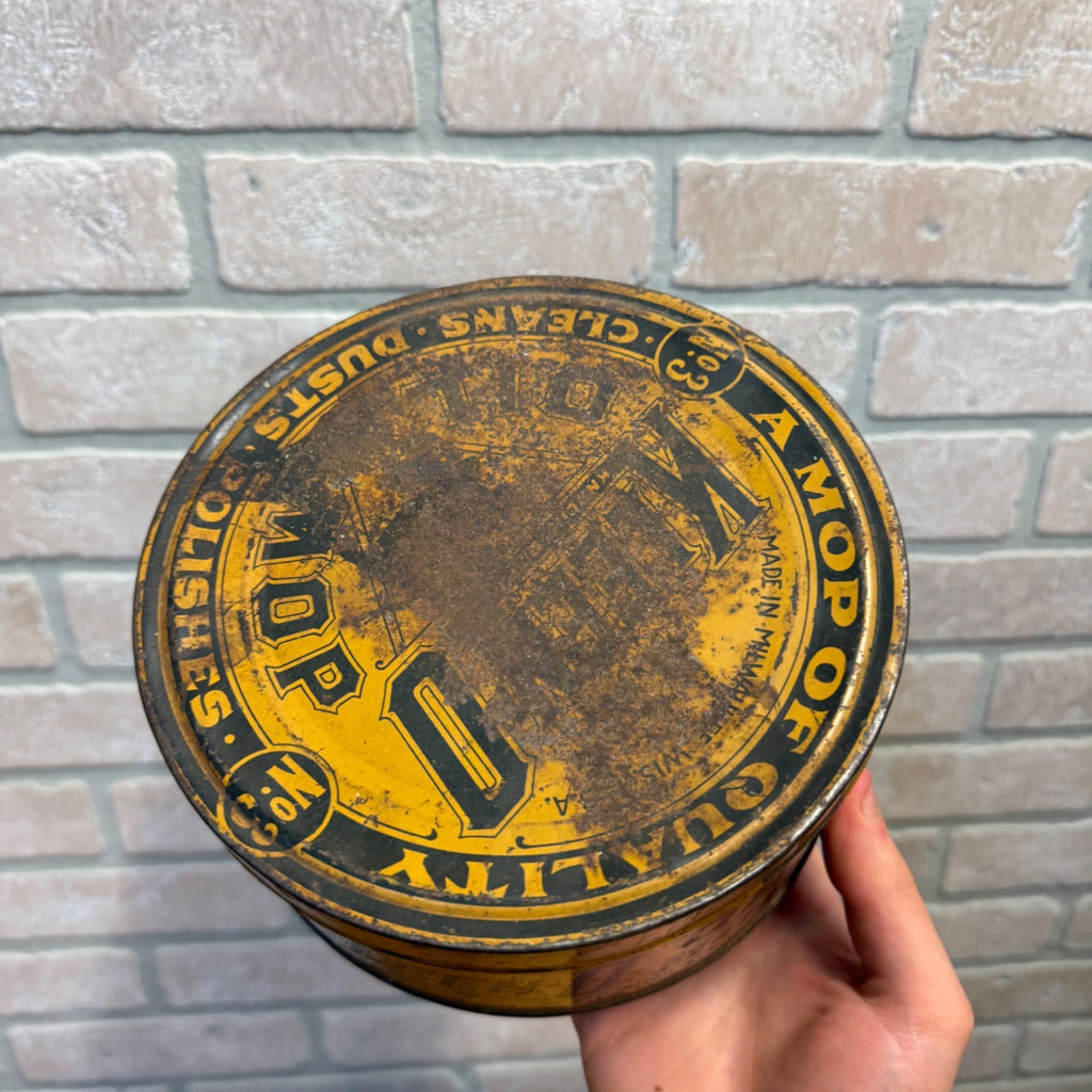 Old Advertising Tin Kleen-O Floor Mops 1900s Kitchen Laundry Room Decor