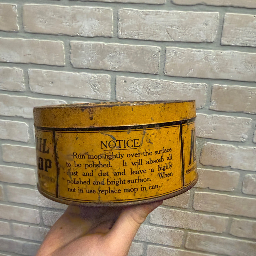 Old Advertising Tin Kleen-O Floor Mops 1900s Kitchen Laundry Room Decor