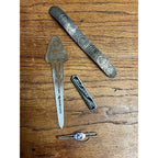 Vintage 1933 Chicago Worlds Fair Souvenir Lot Can Opener, Tie Bar, Bookmark Cuff