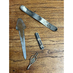 Vintage 1933 Chicago Worlds Fair Souvenir Lot Can Opener, Tie Bar, Bookmark Cuff