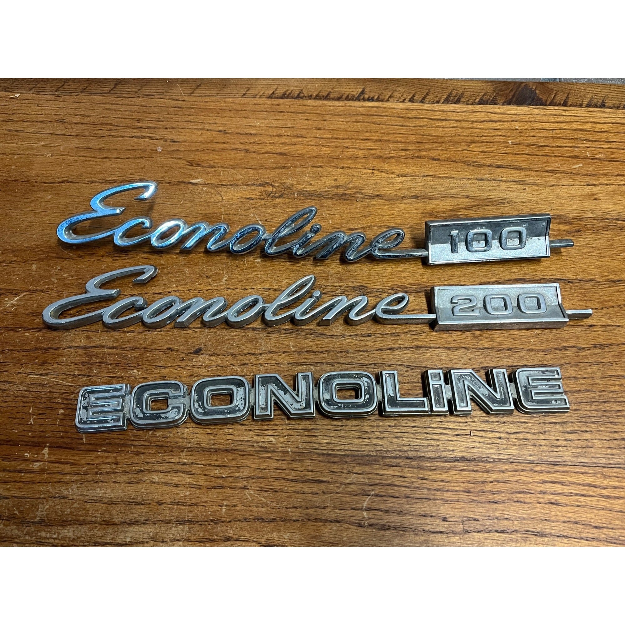 Vintage Ford Econoline Van Emblem Badges Script Lot OEM Original Parts 200