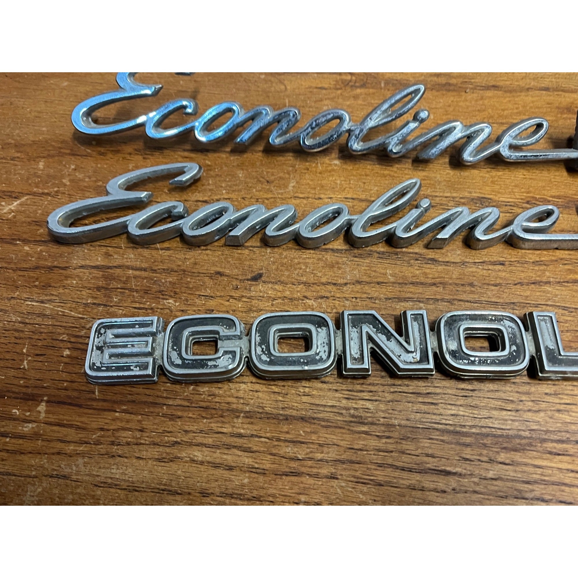 Vintage Ford Econoline Van Emblem Badges Script Lot OEM Original Parts 200