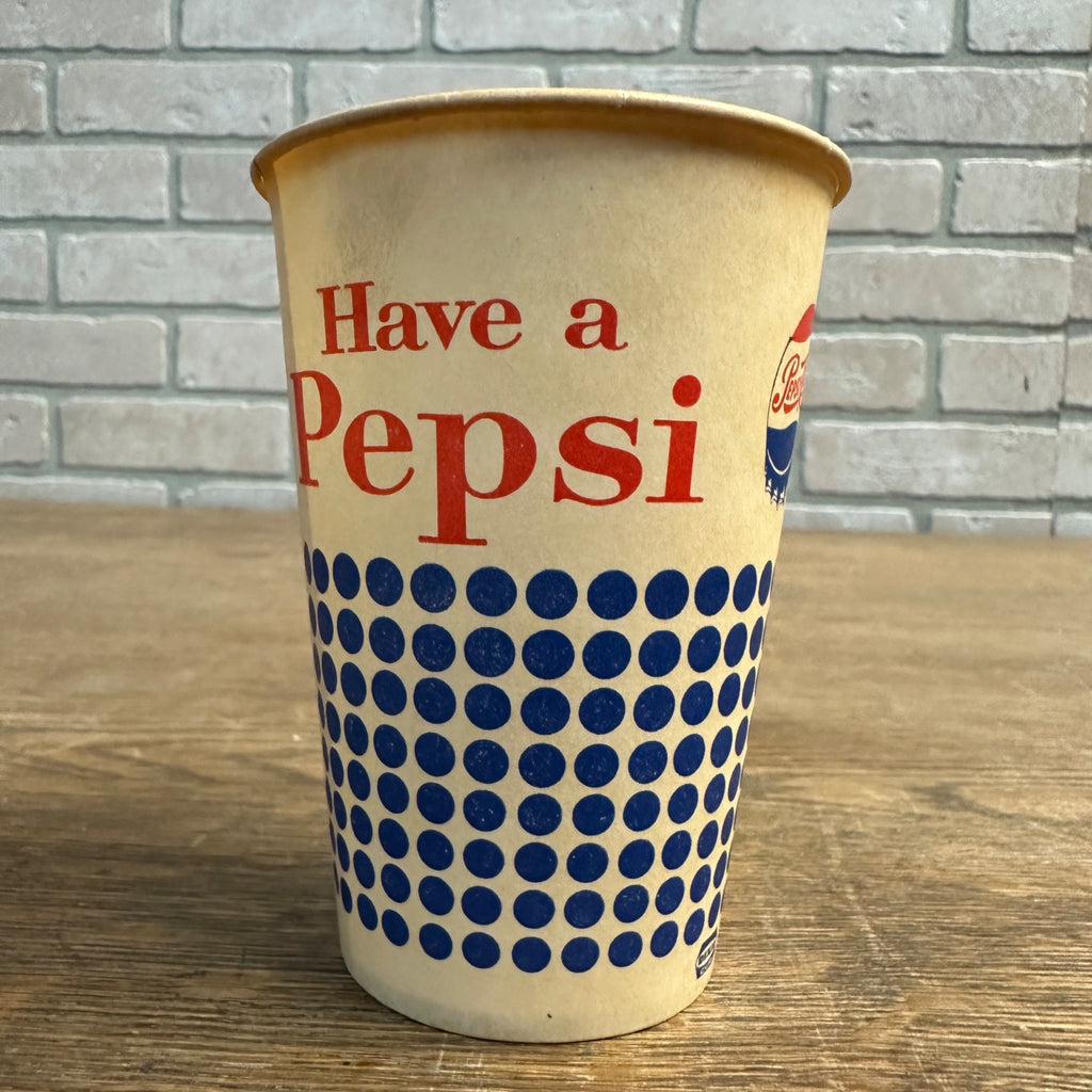 Vintage Have A Pepsi Dot 10-1/2 oz Soda Promotional Wax Paper Cup Pepsi Cola