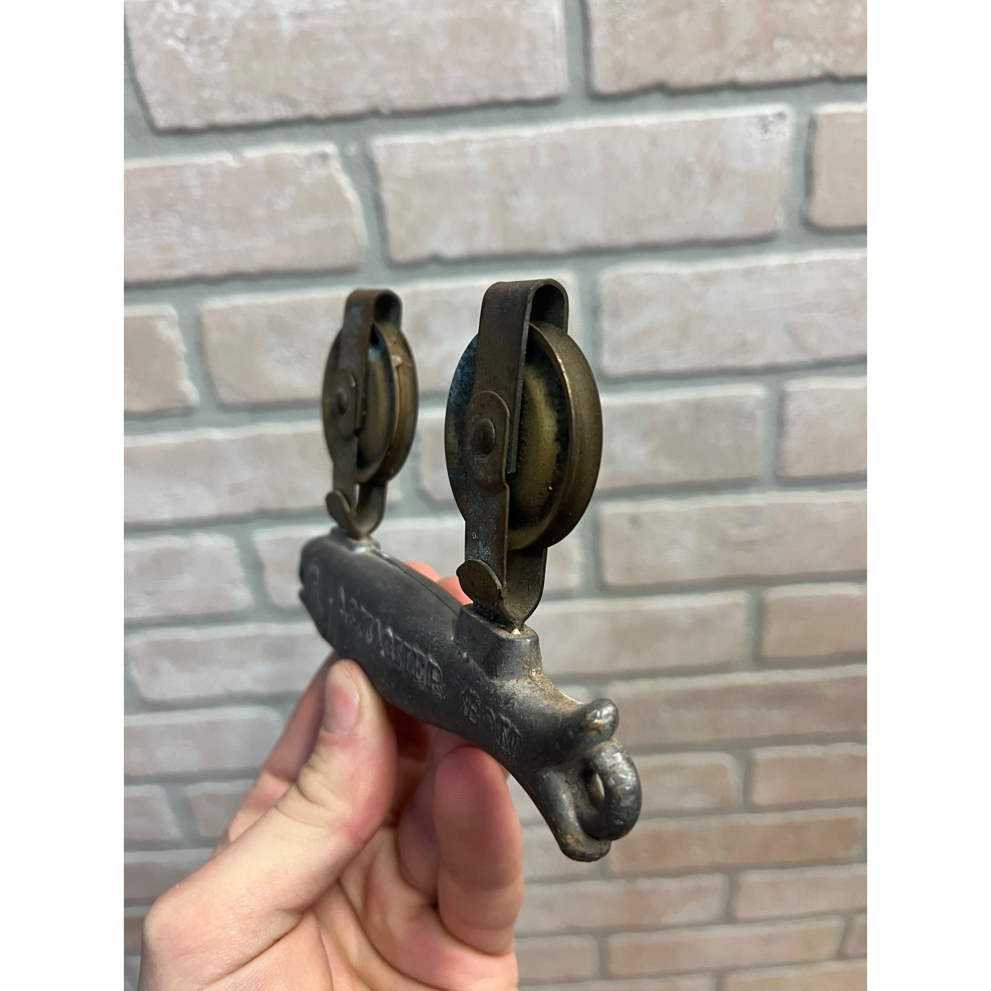 Antique A.G. Wagner & Son Lead and Brass Pulley Fish Figural Downrigger Nets