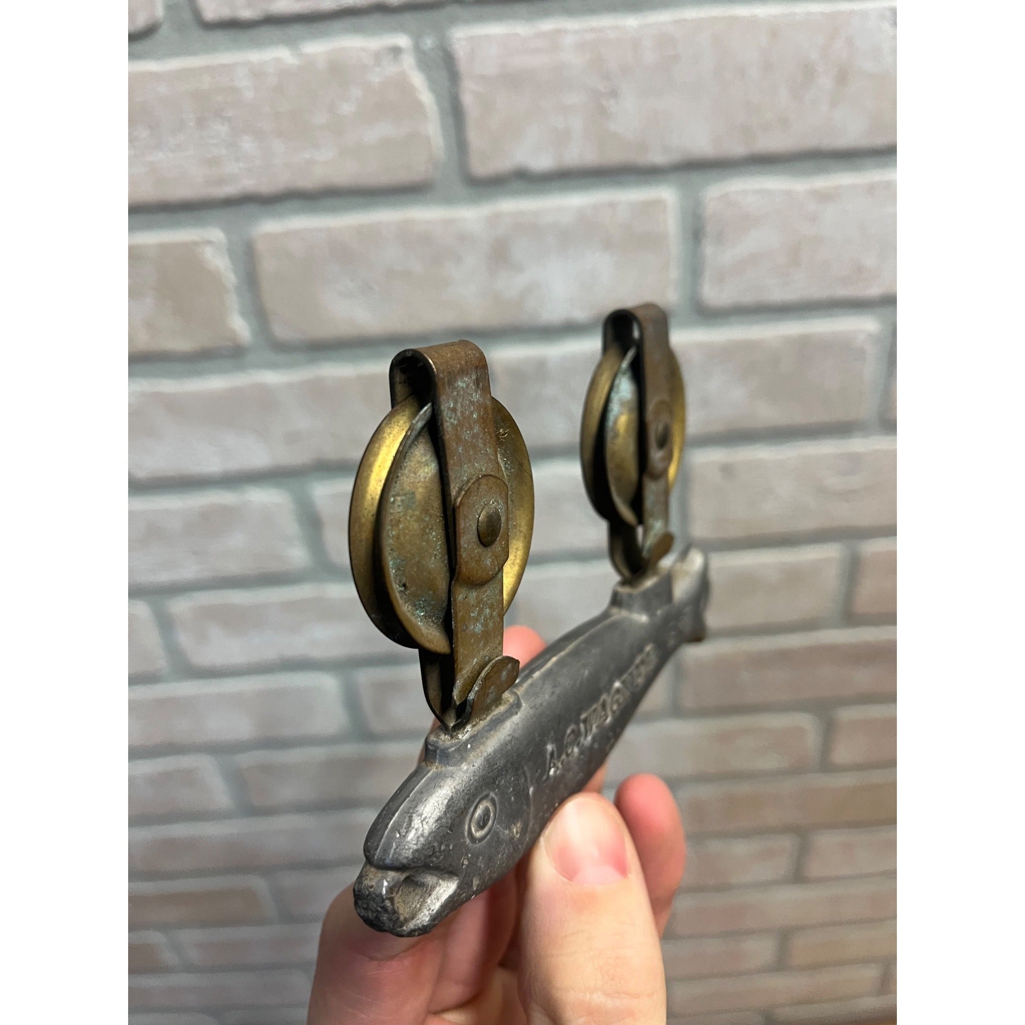 Antique A.G. Wagner & Son Lead and Brass Pulley Fish Figural Downrigger Nets