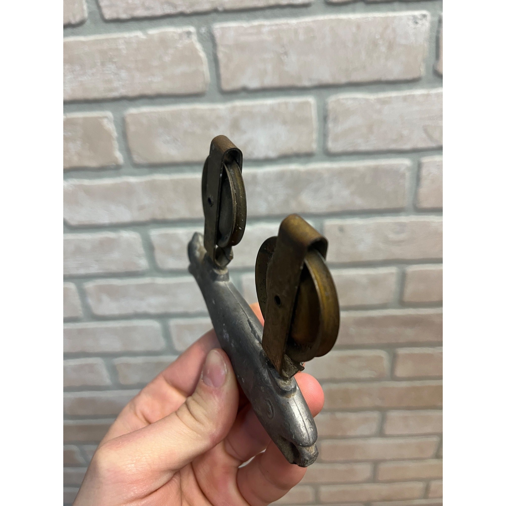 Antique A.G. Wagner & Son Lead and Brass Pulley Fish Figural Downrigger Nets