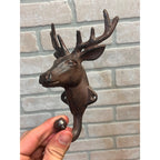Cast Iron Rustic Elk / Deer Antlers Wall Coat Hangar Hook - Pair