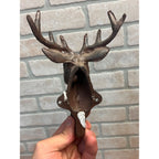 Cast Iron Rustic Elk / Deer Antlers Wall Coat Hangar Hook - Pair