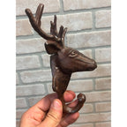 Cast Iron Rustic Elk / Deer Antlers Wall Coat Hangar Hook - Pair