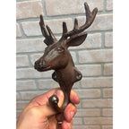 Cast Iron Rustic Elk / Deer Antlers Wall Coat Hangar Hook - Pair