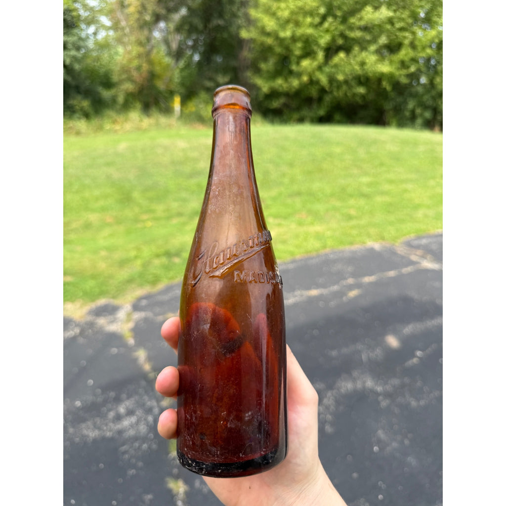 Hausmann Amber Beer Bottle Madison Wisconsin WI Pre-Pro Embossed