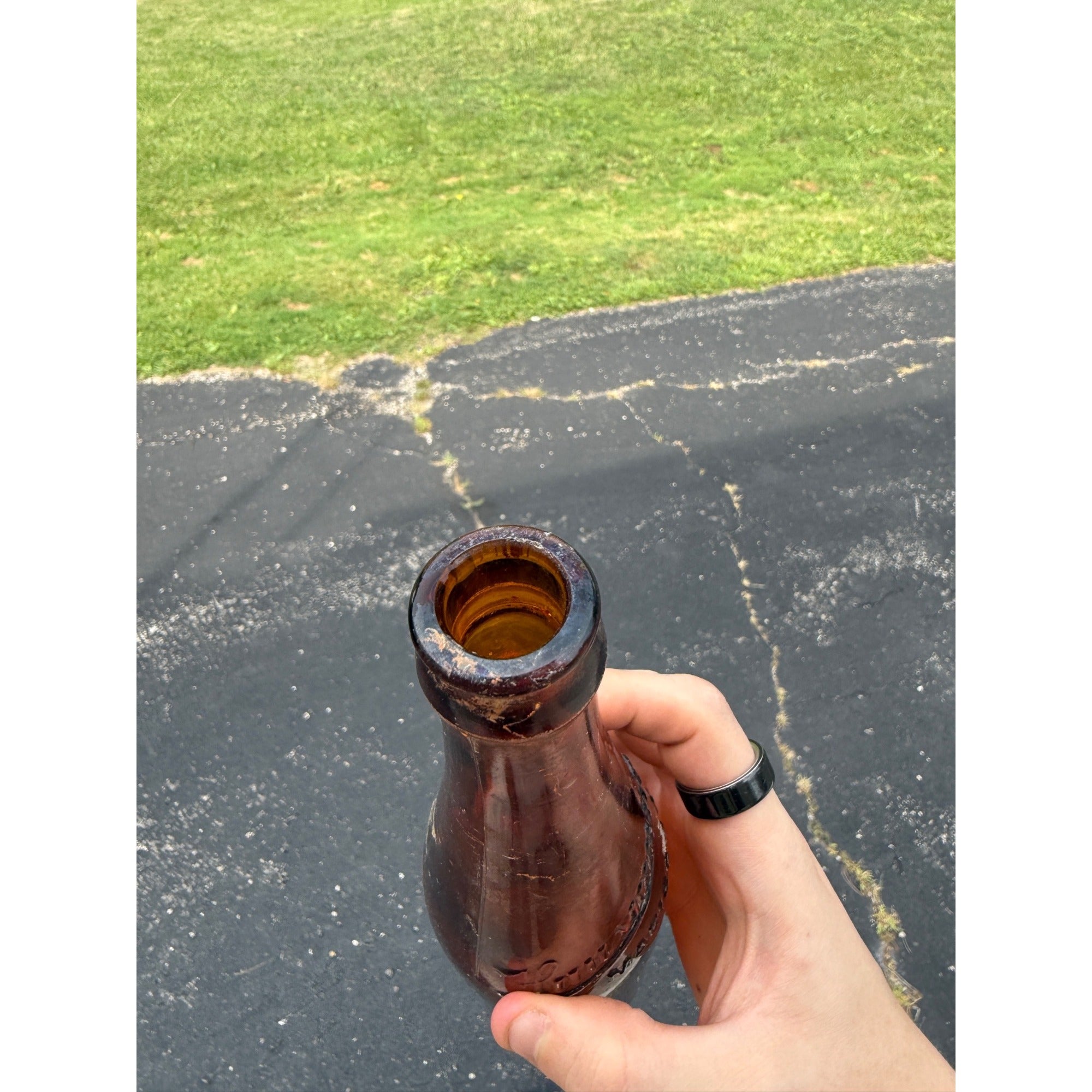 Hausmann Amber Beer Bottle Madison Wisconsin WI Pre-Pro Embossed