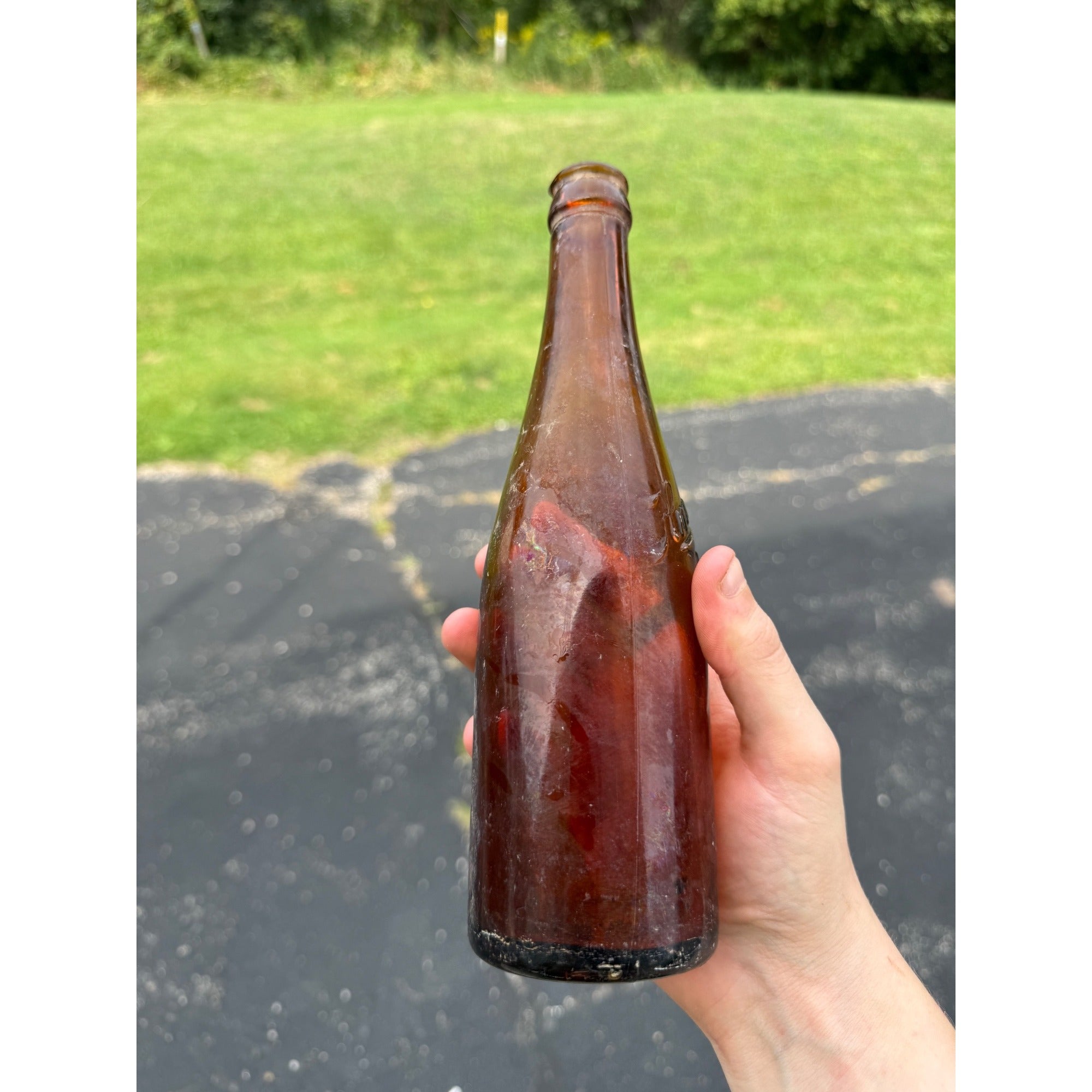 Hausmann Amber Beer Bottle Madison Wisconsin WI Pre-Pro Embossed