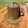 Vintage Top Hat Figural Brass Hanging Light Fixture Lamp Trade Sign Primitive