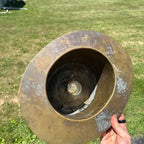 Vintage Top Hat Figural Brass Hanging Light Fixture Lamp Trade Sign Primitive