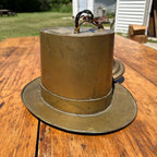 Vintage Top Hat Figural Brass Hanging Light Fixture Lamp Trade Sign Primitive