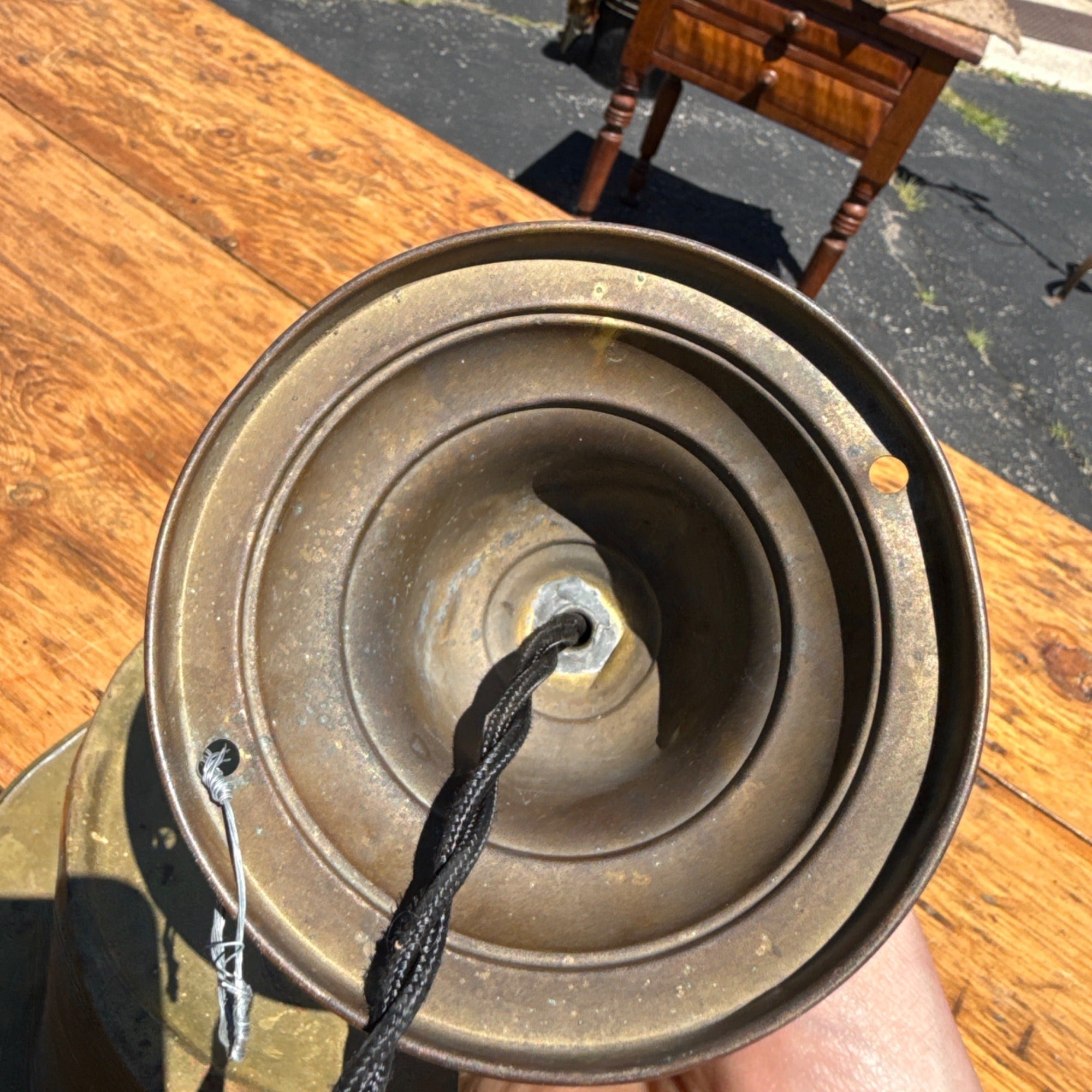 Vintage Top Hat Figural Brass Hanging Light Fixture Lamp Trade Sign Primitive