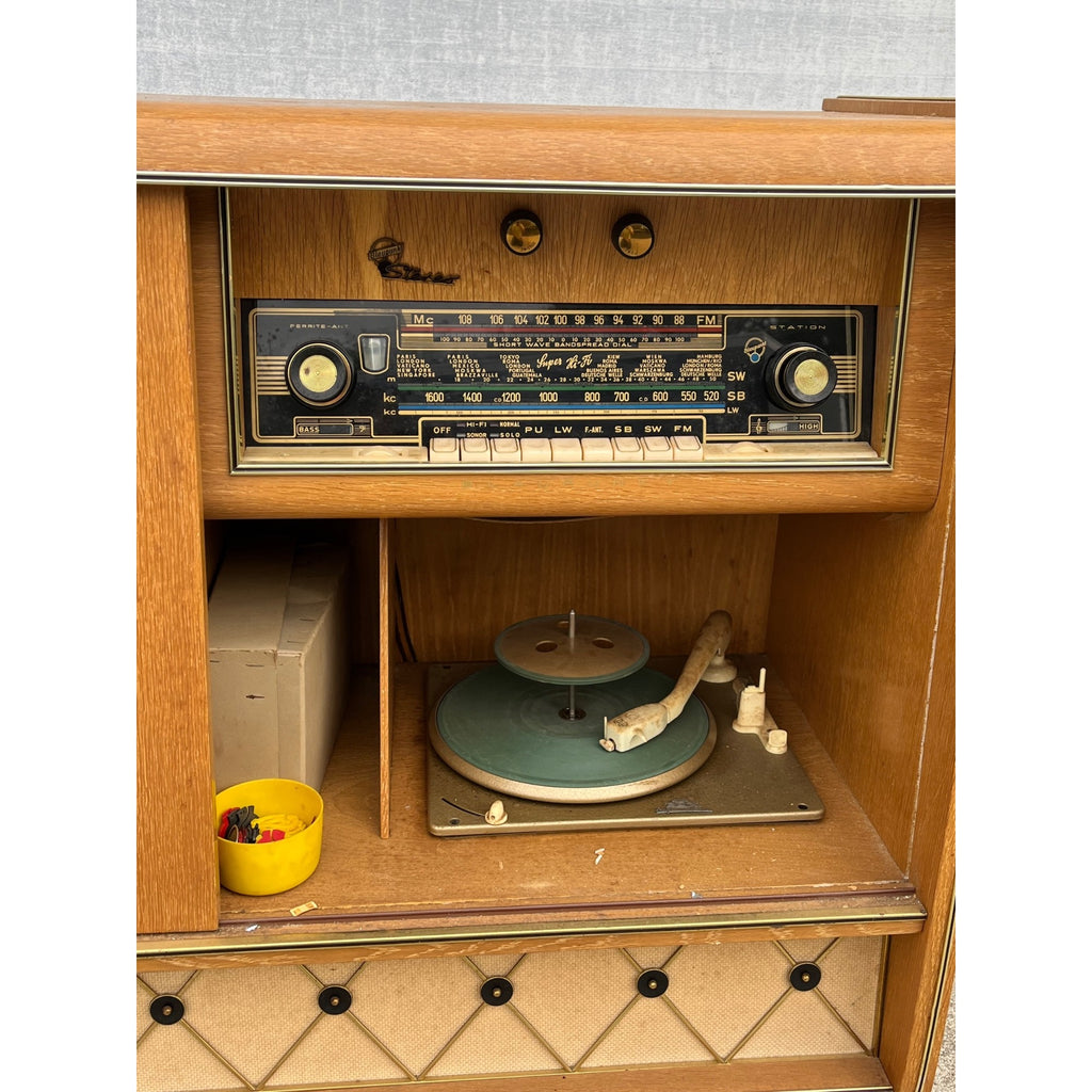 1958 Blaupunkt Arkansas 58 MCM Radio Record Player Console Stereo Bar - Parts / Repair