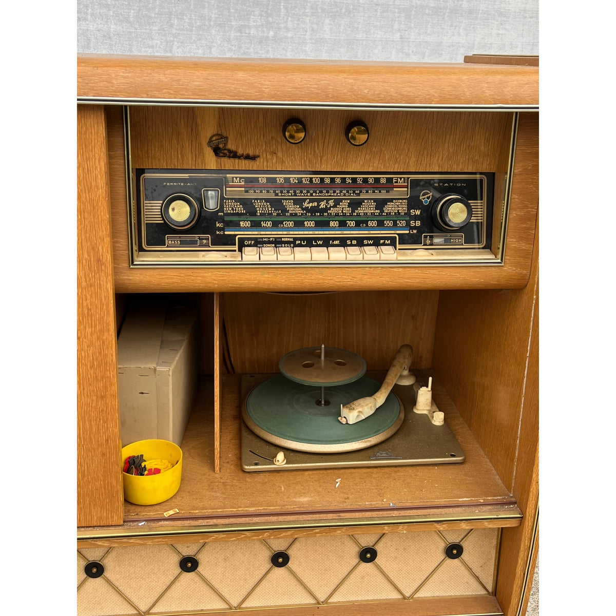 1958 Blaupunkt Arkansas 58 MCM Radio Record Player Console Stereo Bar - Parts / Repair