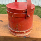 Antique Primitive 20th c. Wooden Firkin Original Red Paint AAFA Farmhouse
