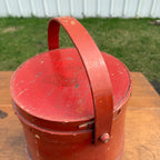Antique Primitive 20th c. Wooden Firkin Original Red Paint AAFA Farmhouse