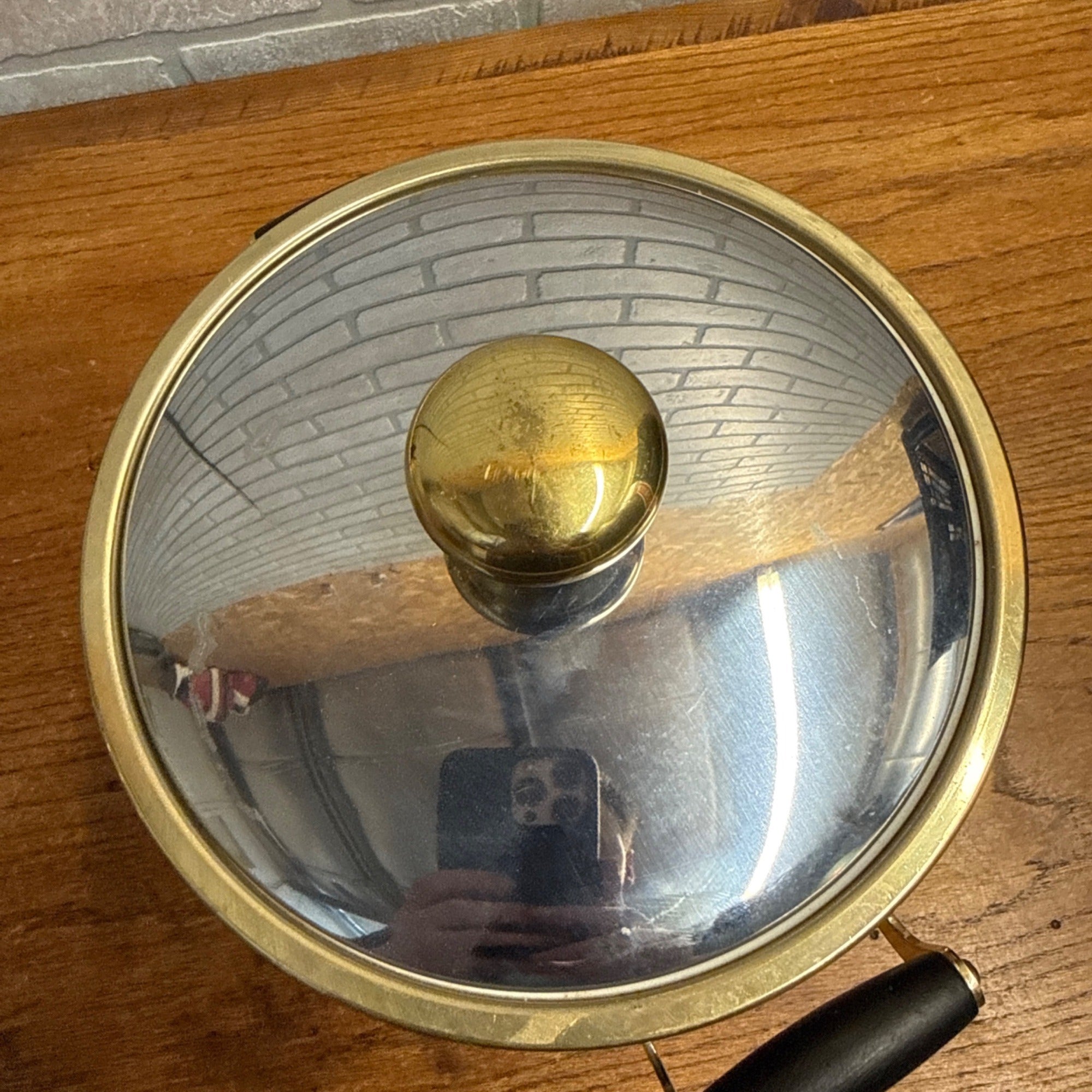 Vintage Kraftware Ice Bucket MCM Mid-Century Modern Silver & Gold Tone Banded