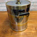 Vintage Kraftware Ice Bucket MCM Mid-Century Modern Silver & Gold Tone Banded
