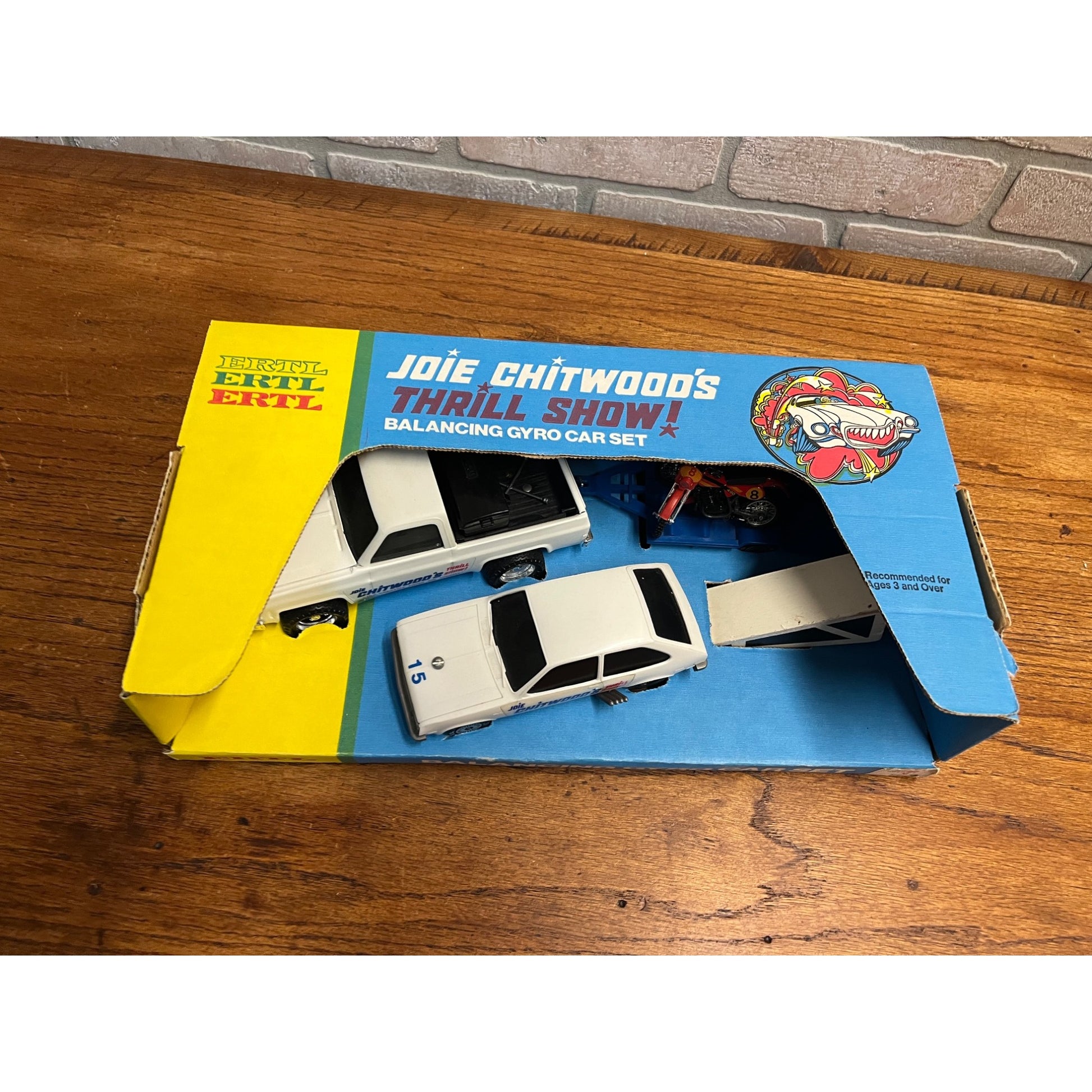 Vintage ERTL Joie Chitwoods Thrill Show Balancing Gyro Car Set Original Box