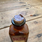 Antique Parke Davis Quinine Iron Zinc Valerates Bottle Amber Glass Cork Top FULL