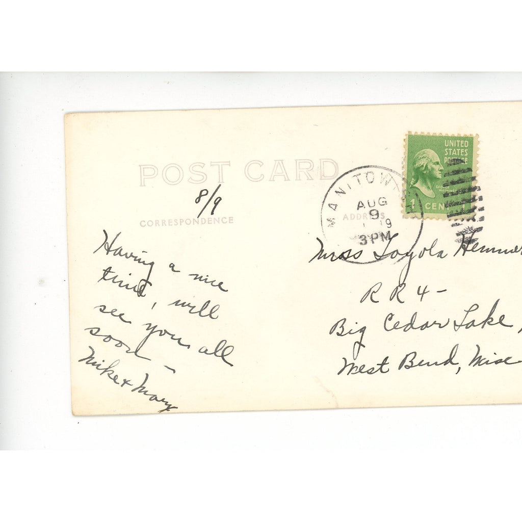 Vintage 1930s RPPC Postcard Bond Falls Waterfall Michigan