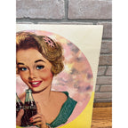 RARE Vintage 1958 Coca Cola Girl Cardboard Advertising Sign