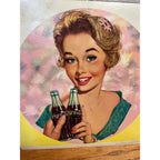 RARE Vintage 1958 Coca Cola Girl Cardboard Advertising Sign