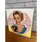 RARE Vintage 1958 Coca Cola Girl Cardboard Advertising Sign