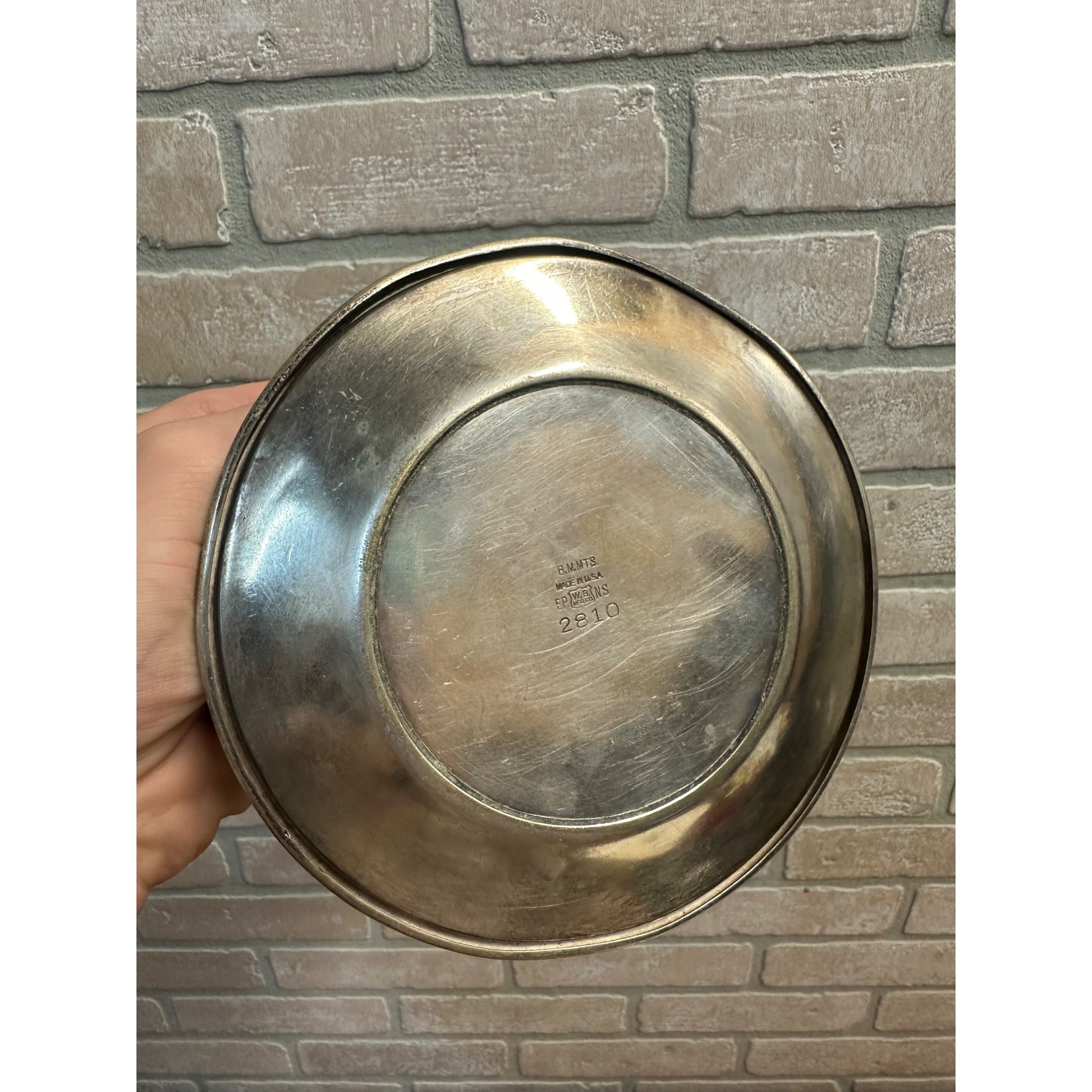 Antique Weidlich Bros Mfg Co. Silver Plated Child's or Baby's Rabbit Food Dish Bowl