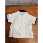 Vintage Tropix Child's Souvenir Shirt Indian Village St. Ignace, Michigan Anthropomorphic Steam Liner and Tug Boat