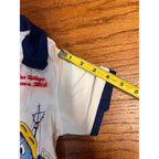 Vintage Tropix Child's Souvenir Shirt Indian Village St. Ignace, Michigan Anthropomorphic Steam Liner and Tug Boat