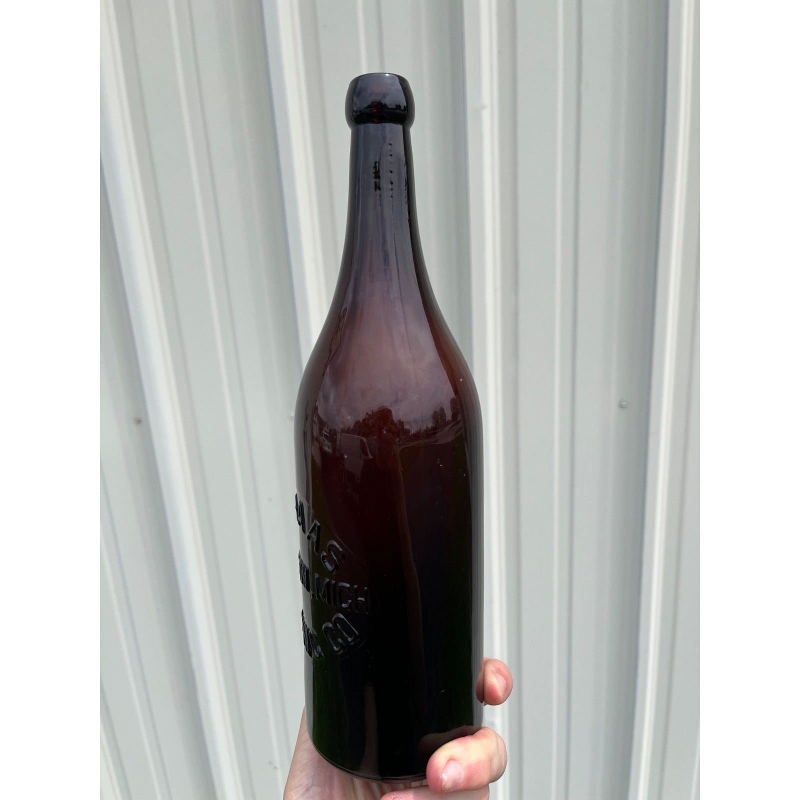 Pre-Pro 1890s A. Haas Brewing Houghton Michigan Amber Beer Bottle Blob Quart