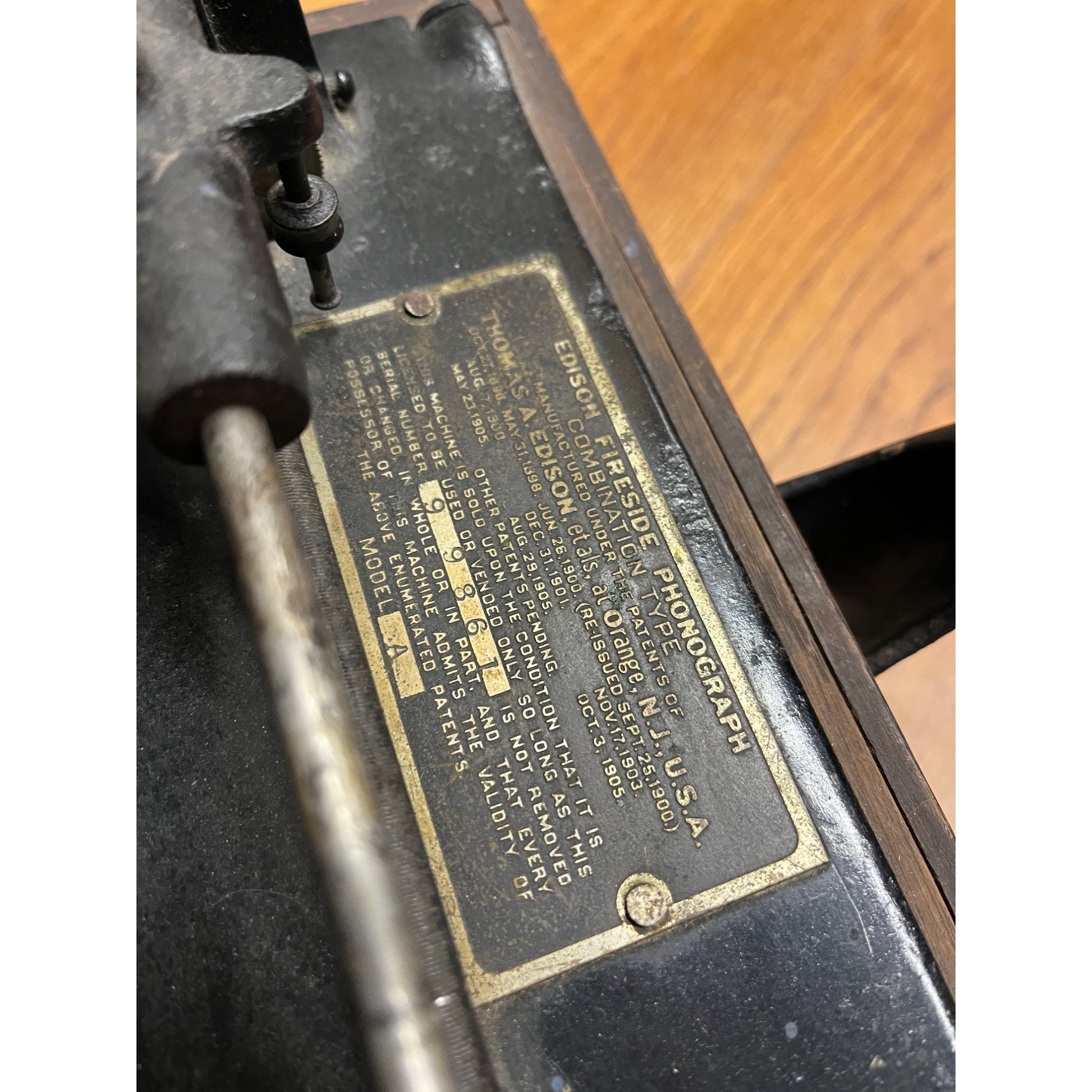Vintage Edison Fireside Phonograph Model A Player Machine - Parts