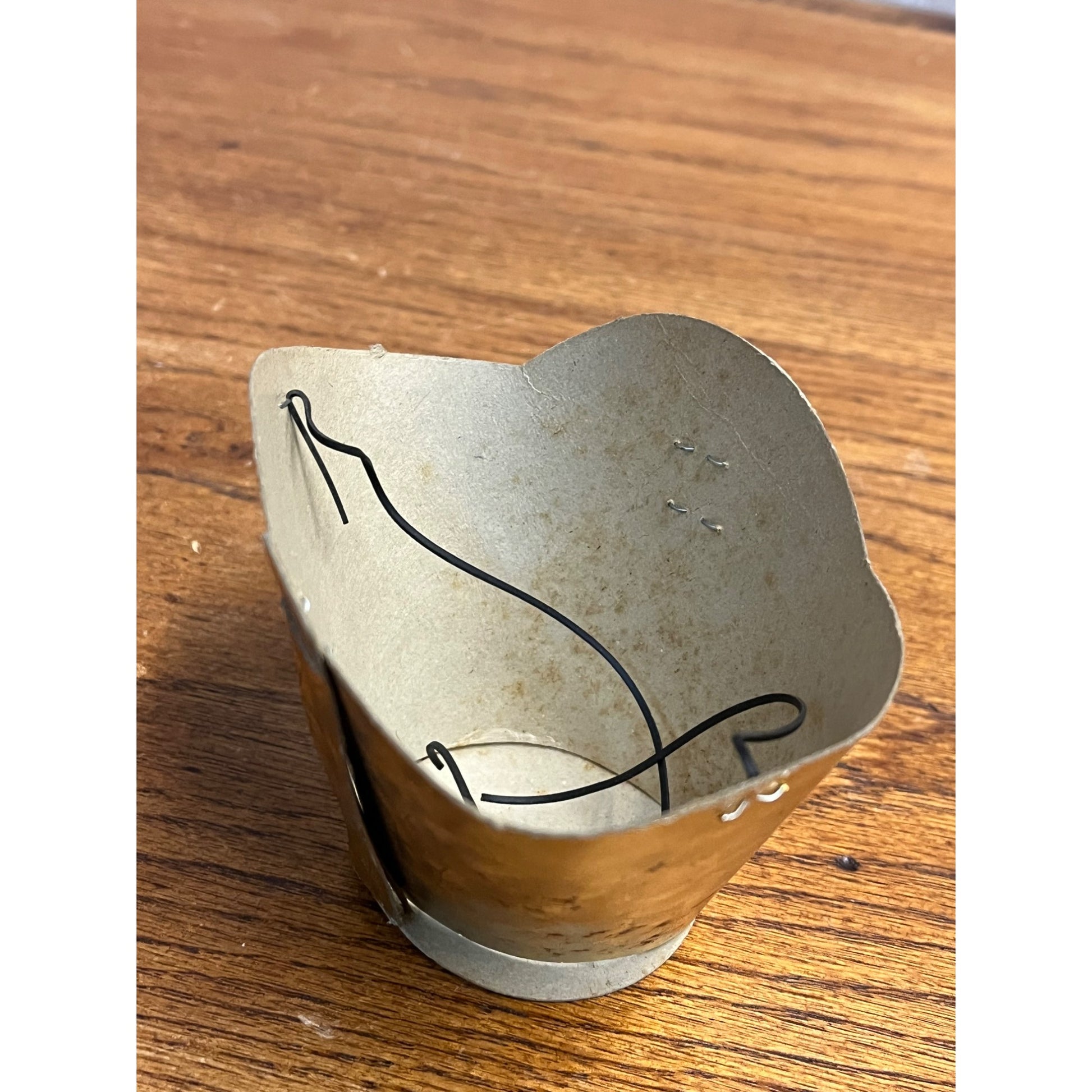 Vintage 1940s Halloween Witch Riding Black Cat Gold Cardboard Nut Cup Party Favor