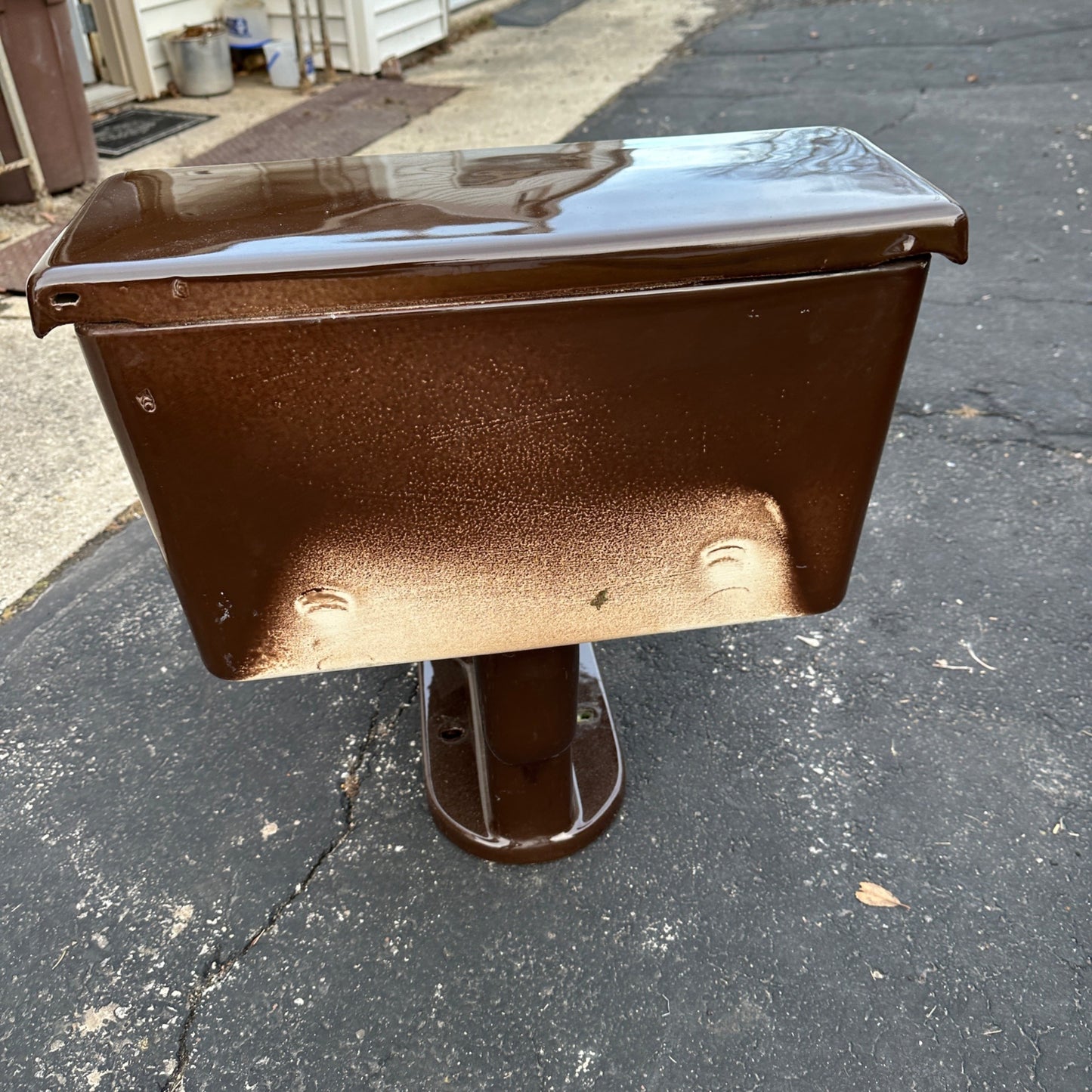 Vintage 1970s Espresso Brown Kohler Bathroom Porcelain Toilet Mid-Century