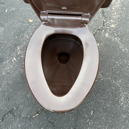 Vintage 1970s Espresso Brown Kohler Bathroom Porcelain Toilet Mid-Century