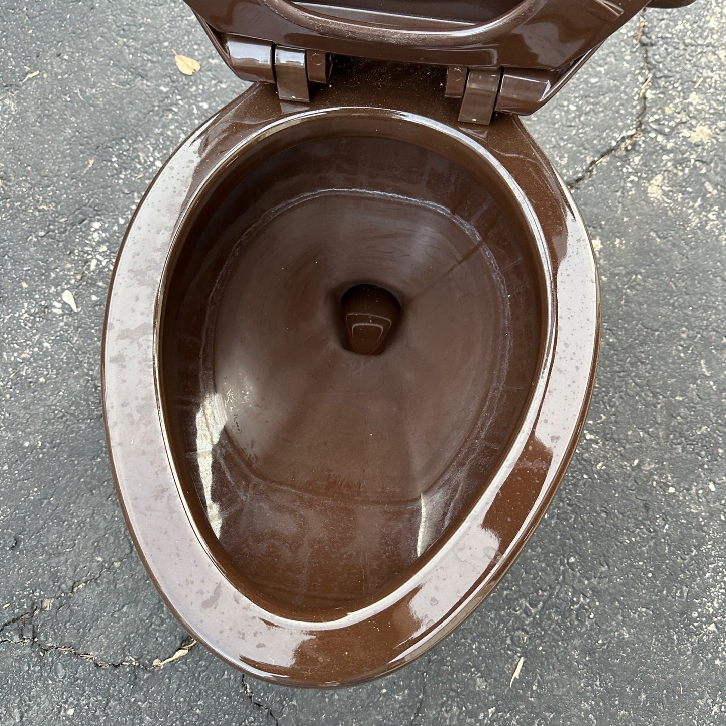 Vintage 1970s Espresso Brown Kohler Bathroom Porcelain Toilet Mid-Century