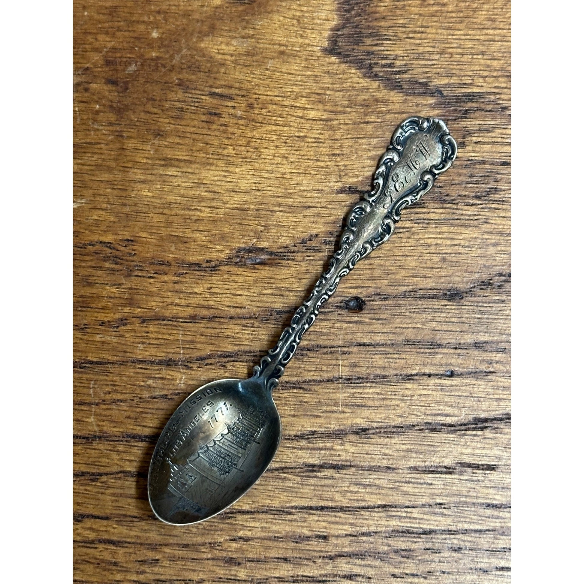 Vintage San Gabriel Mission 1771 Los Angeles Sterling Silver Spoon California