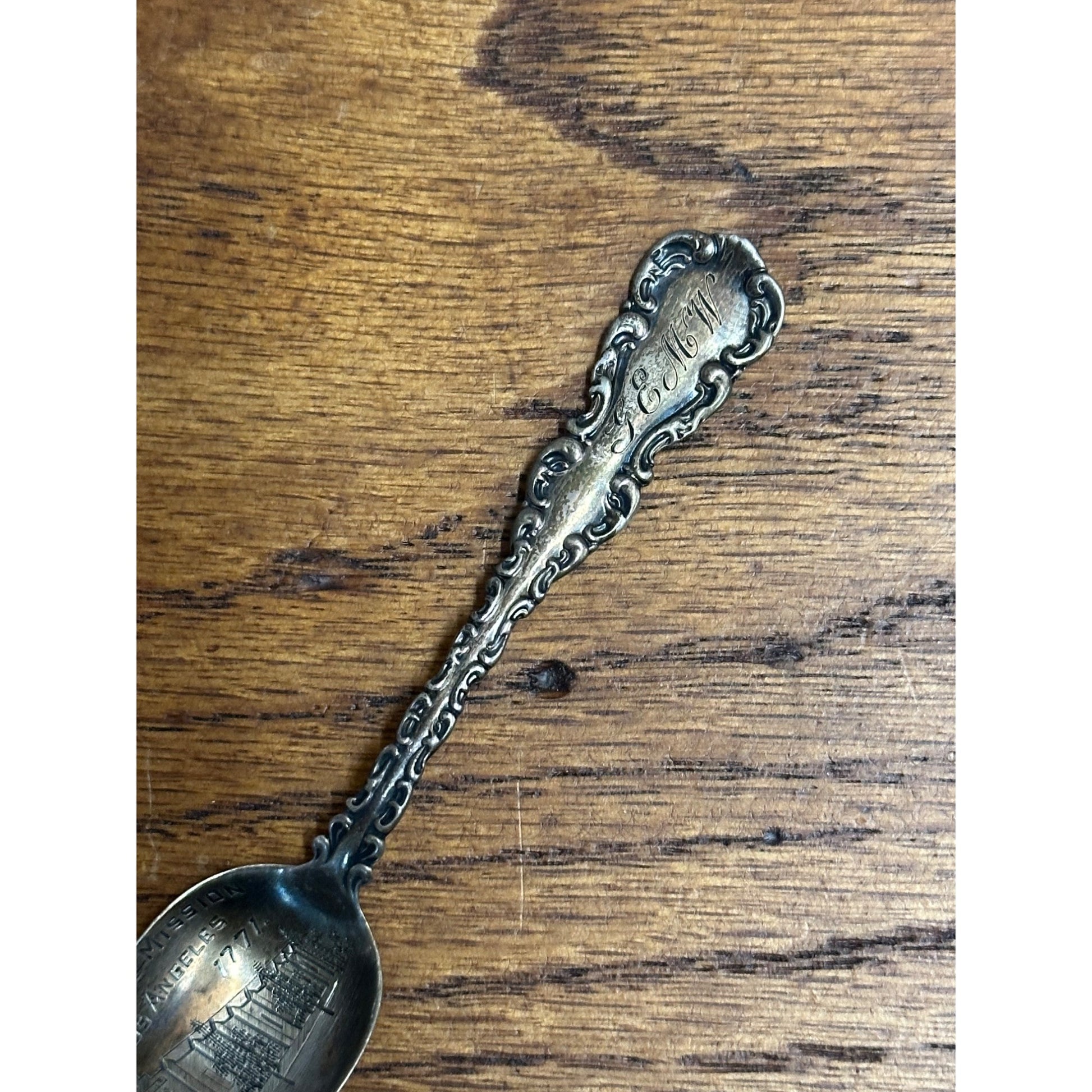 Vintage San Gabriel Mission 1771 Los Angeles Sterling Silver Spoon California