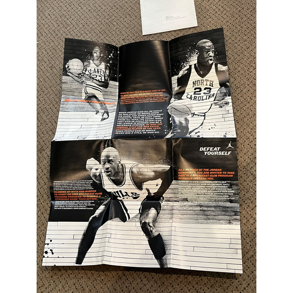 Michael Jordan Nike Breakfast Club 2-Sided Limited Edition Poster 30" x 22"