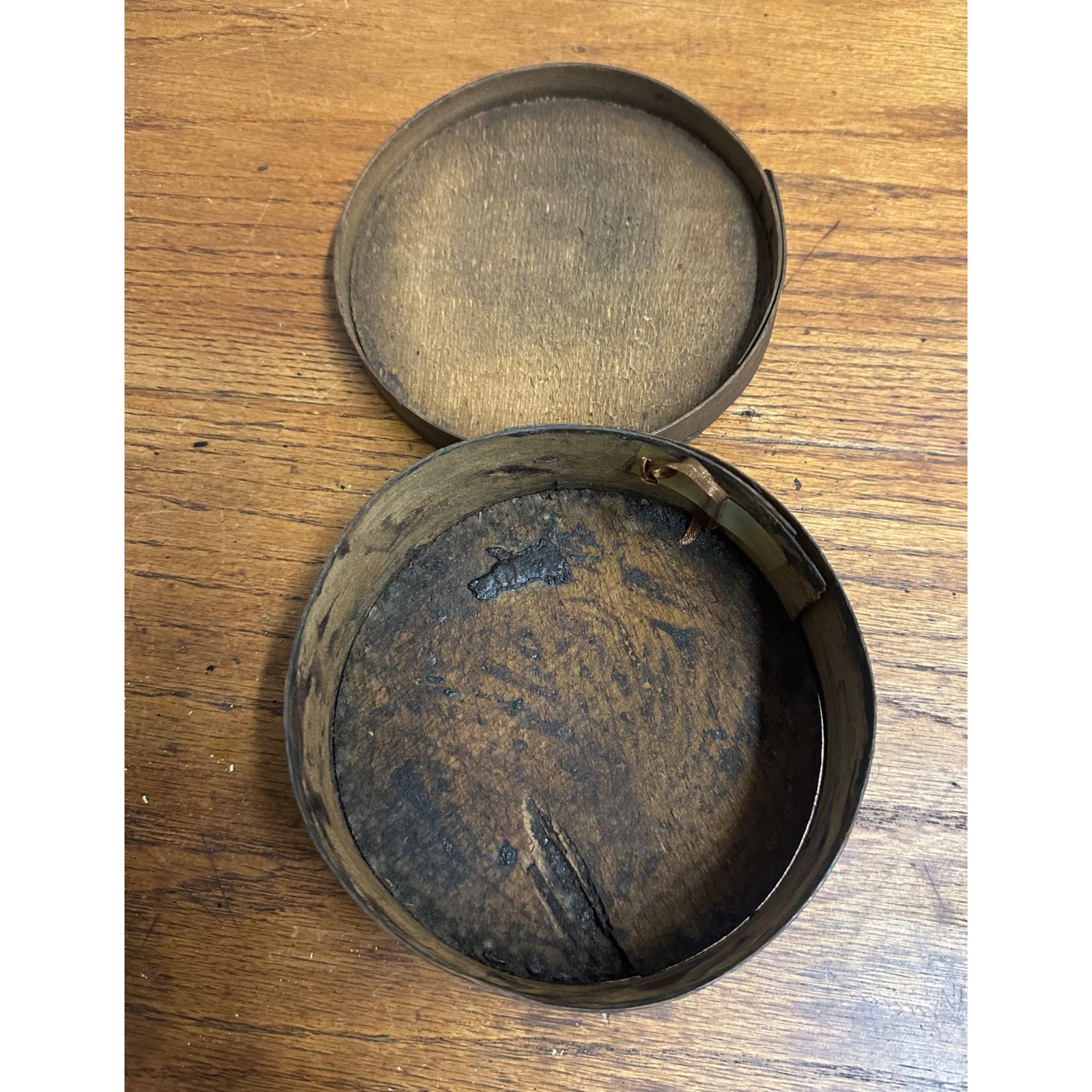 SCARCE Antique 1880s Paragon Axle Grease Wooden Oil Bentwood Wood Box Can