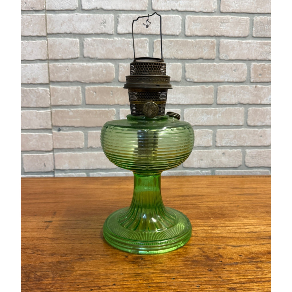 Vintage Aladdin Oil Lamp Green Beehive Parlor Lamp