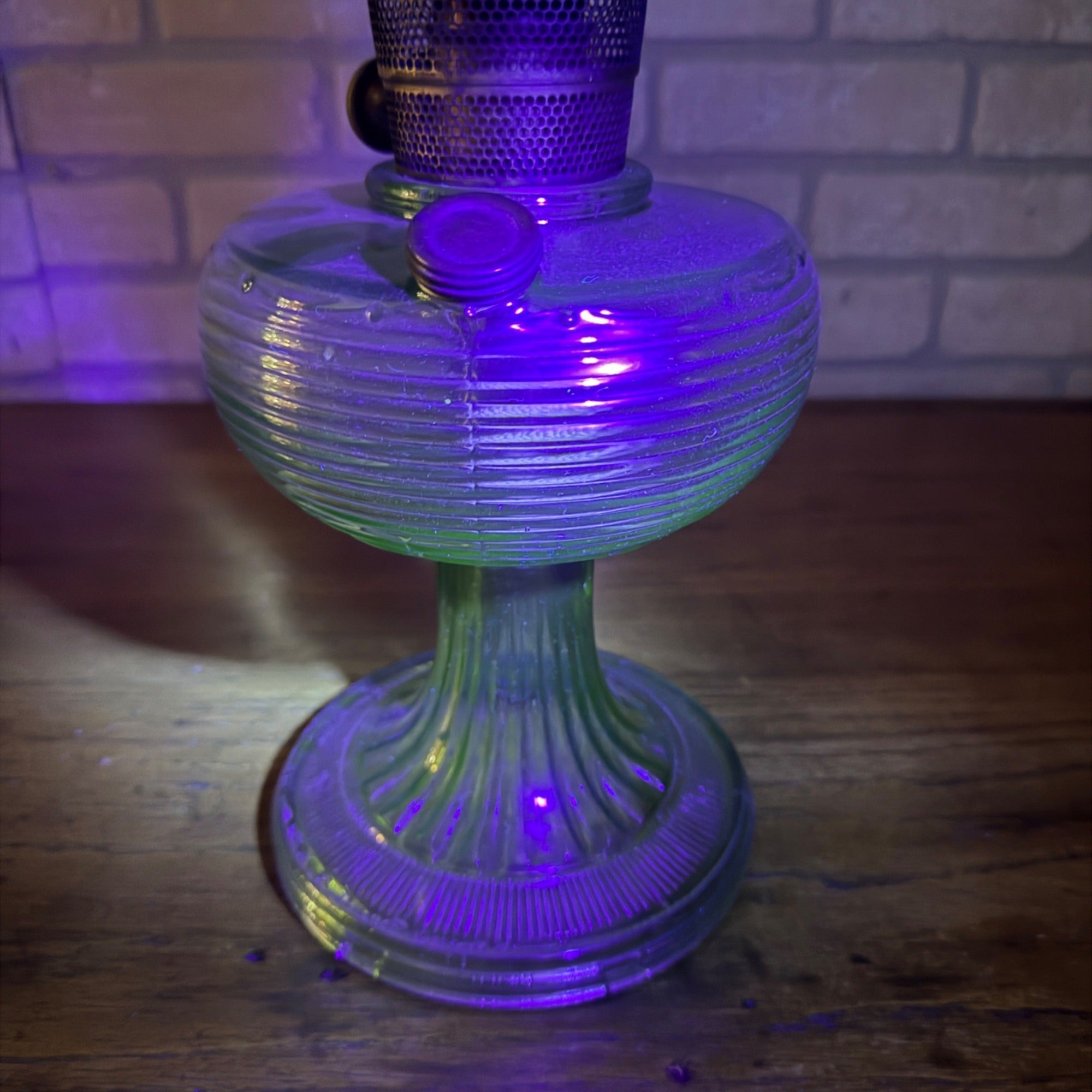 Vintage Aladdin Oil Lamp Green Beehive Parlor Lamp
