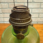 Vintage Aladdin Oil Lamp Green Beehive Parlor Lamp
